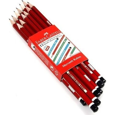 Faber Castell Köşeli Mercanlı Kurşun Kalem (12 li) ürün görseli 1