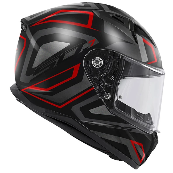 GIVI 50.7 PROTON MAT TITANIUM-KIRMIZI KASK - Resim 3