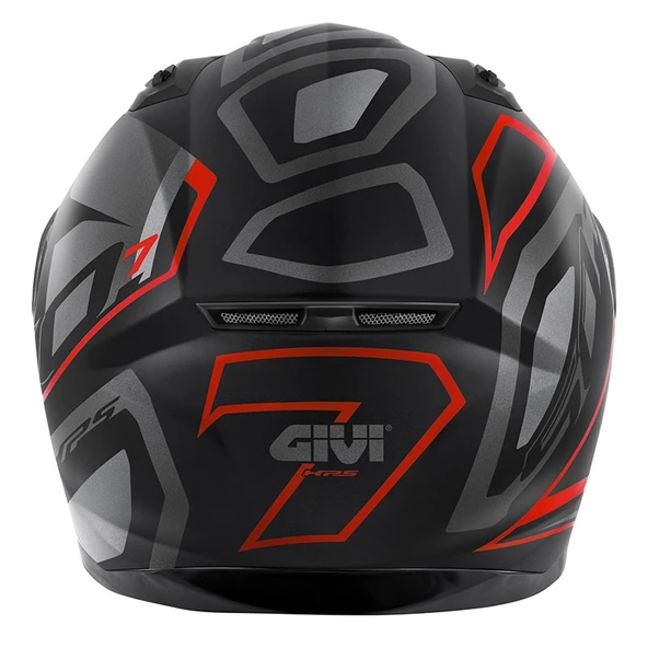GIVI 50.7 PROTON MAT TITANIUM-KIRMIZI KASK - Resim 5