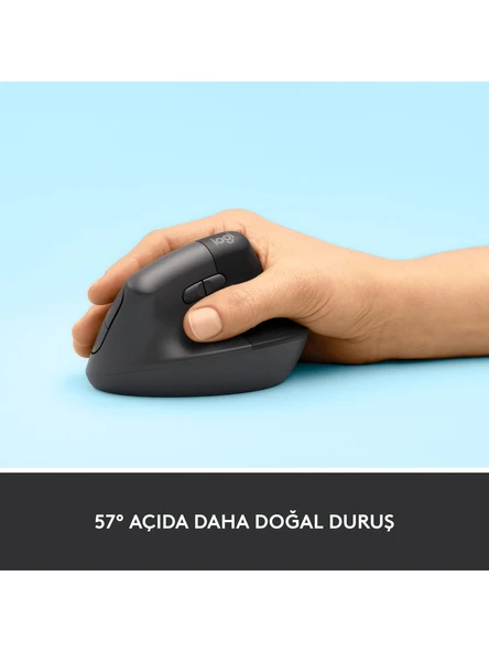 Logitech Lift Kablosuz Ergonomik Dikey Mouse 910-006473 - Resim 3