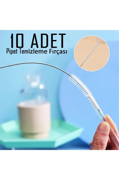 10 Adet Metal Krom Pipet Klavye Temizleme Fırçası Çubuğu Teli ürün görseli 1