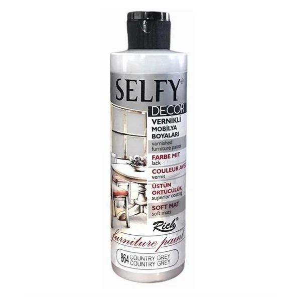Rich Selfy Decor Vernikli Mobilya Boyasi 240 cc Country Grey ürün görseli 1