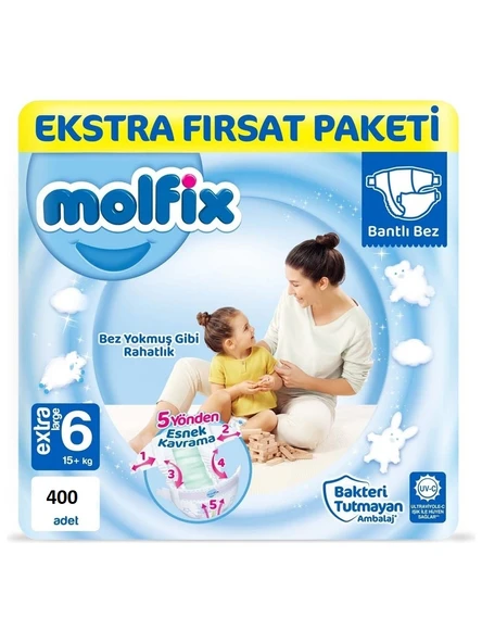 Molfix 6 Numara Extra Large 400'lü Bebek Bezi ürün görseli 1