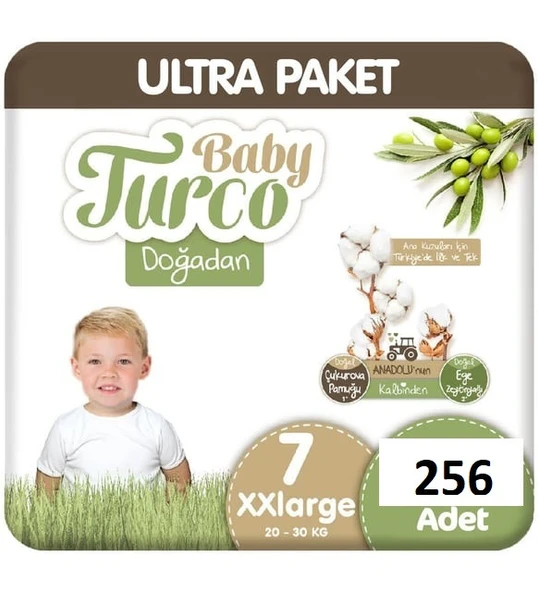 Baby Turco Doğadan 7 Numara XX Large 256'lı Bebek Bezi ürün görseli 1