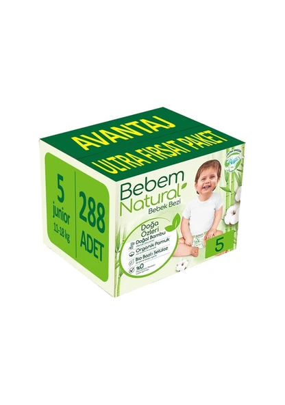 Bebem Natural 5 Numara Junior 288'li Bebek Bezi ürün görseli 1