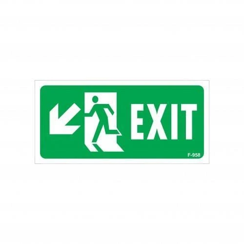 Exit Sol Aşağı Uyarı Levhası 17,5x25 KOD:958 ürün görseli 1