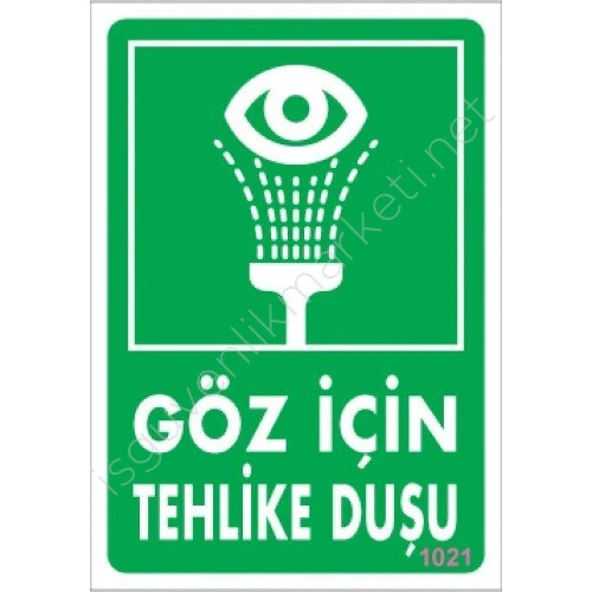 Göz İçin Tehlike Duşu Uyarı Levhası 17,5x25 KOD:1021 ürün görseli 1