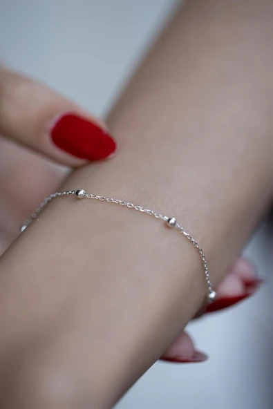 Gümüş Renk Kadın Silver Renk Top Zincir Bileklik - 2907 ürün görseli 1