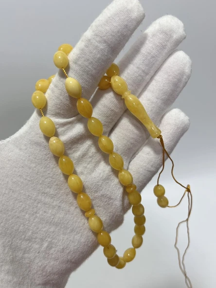 Doğal Kaya Damla Kehribar Tesbih 33lük 12,65 Gram ürün görseli 1