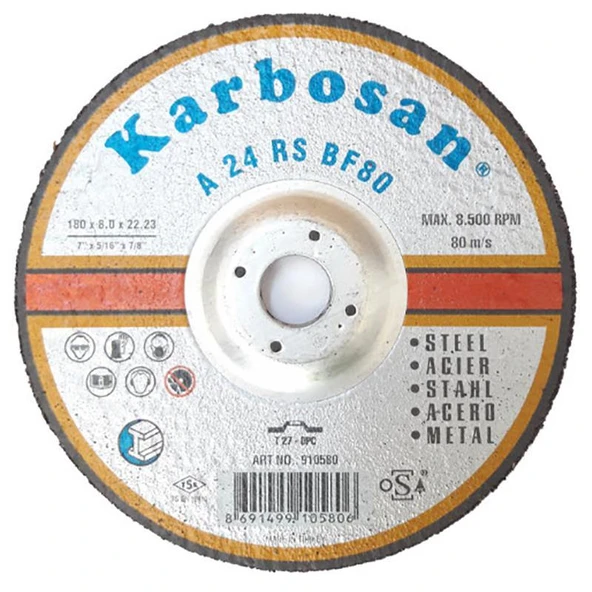 Karbosan Metal Taşlama Diski 180x8,0x22,23 ürün görseli 1