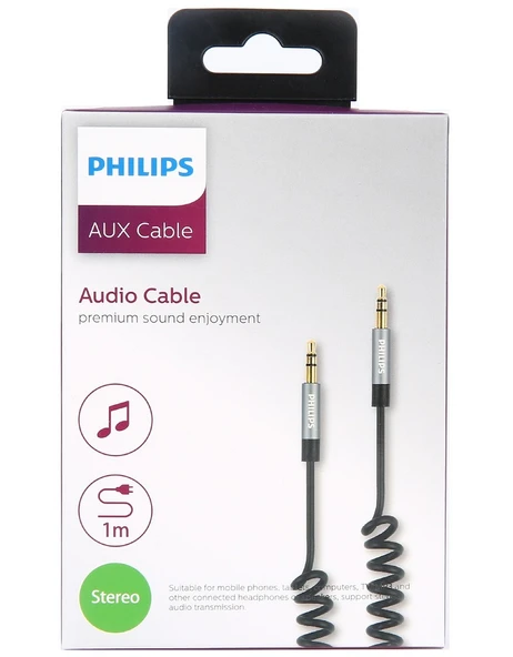 Philips SWR2102A/93  3.5mm Aux Ses Kablosu - 1 Metre (Akordion) ürün görseli 1