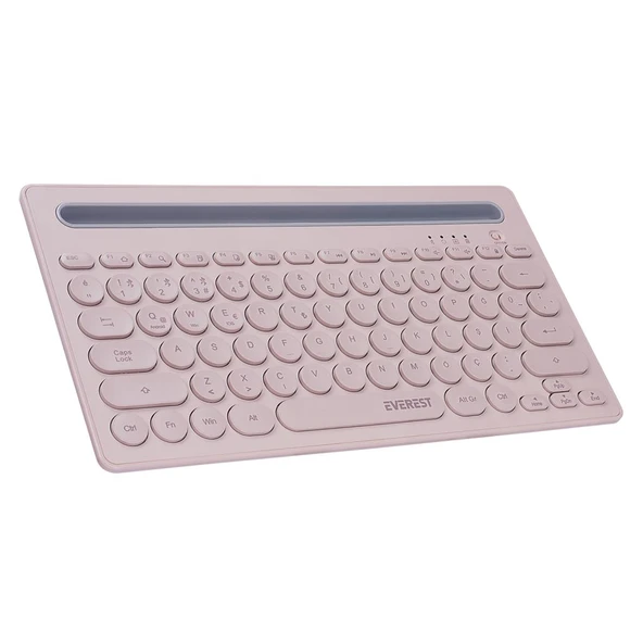 Everest KB-BT84 Pembe/Gri Bluetooth Ultra İnce+Şarjlı Q Mac/Win/Android/Ios Uyumlu Kablosuz klavye ürün görseli 1