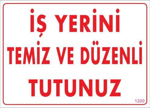 Temizlik Düzen Uyarı Levhası 25x35 KOD:1200 ürün görseli 1