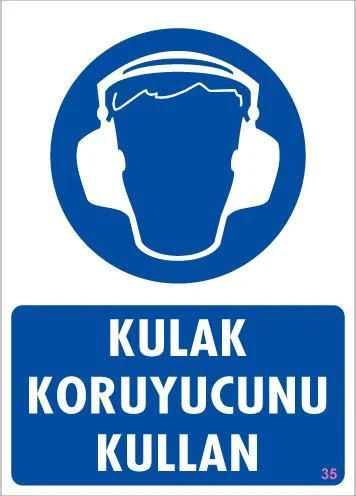 Kulak Koruyucu Kullan Uyarı Levhası 25x35 KOD:35 ürün görseli 1
