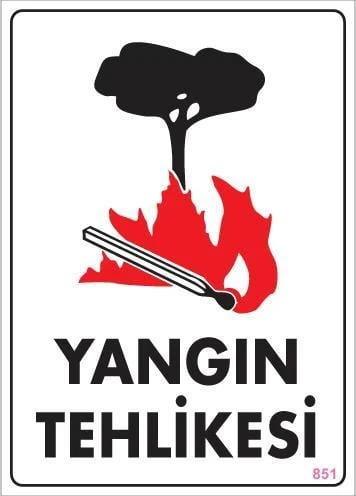 Yangın Tehlikesi Uyarı Levhası 25x35 KOD:851 ürün görseli 1
