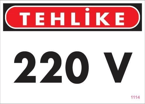 220 V Teklike Uyarı Levhası 25x35 KOD:1114 ürün görseli 1