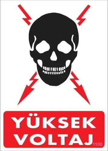 Yüksek Voltaj Uyarı Levhası 25x35 KOD:1100 ürün görseli 1