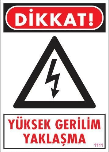 Yüksek Gerilim Uyarı Levhası 25x35 KOD:1111 ürün görseli 1