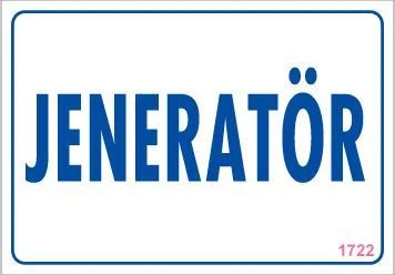 Jeneratör Uyarı Levhası 17,5x25 KOD:1722 ürün görseli 1