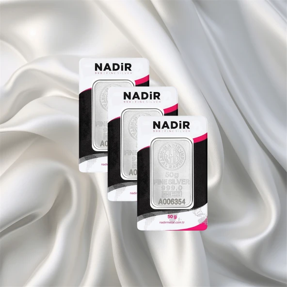 3 Adet 50 Gr Nadir Gümüş Külçe ürün görseli 1