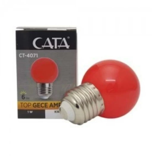 CATA 1w KIRMIZI Ledli Gece Lambası E-27 Duylu ürün görseli 1