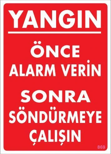 Yangın Nasıl Söndürülür Uyarı Levhası 25x35 KOD:869 ürün görseli 1