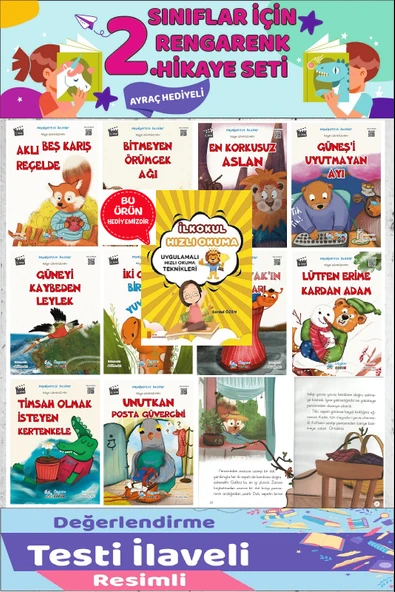2.Sınıf Okumayı Sevdiren 10 lu Hikaye Seti  (Hızlı Okuma Hediyeli) ürün görseli 1