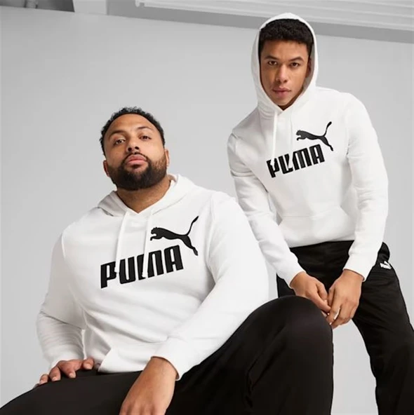 Puma ESS No. 1 Logo Hoodie Beyaz Erkek Spor Sweatshirt/Kapüşonlu - 682572 02 ürün görseli 1