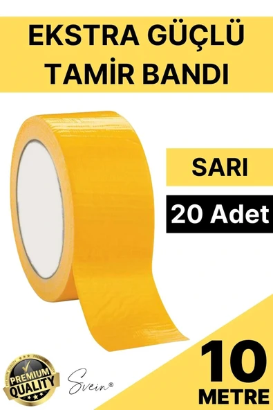 20 Adet 10 mt Sarı Tamir Takviye Kapatıcı Güçlü Onarım Bandı Su Geçirmez Sızdırmaz Dayanım Çatlak ürün görseli 1