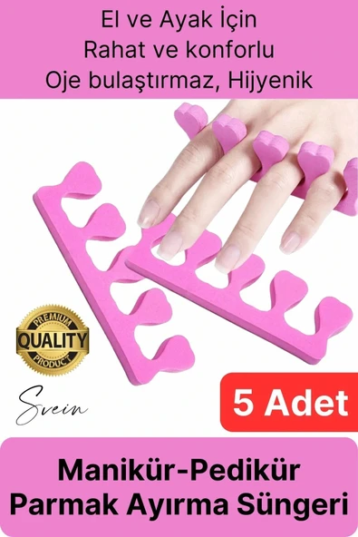 Esnek Rahat Konforlu Manikür Pedikür El Ayak Oje Parmak Ayırıcı Arası Sünger Aparatı Aleti 5 Adet ürün görseli 1