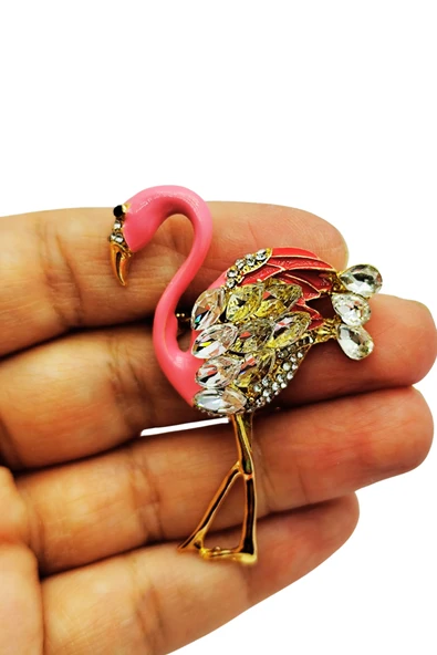 Zarif Flamingo Broş ürün görseli 1