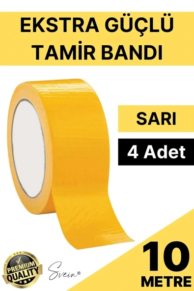 4 Adet 10 mt Sarı Tamir Takviye Kapatıcı Güçlü Onarım Bandı Su Geçirmez Sızdırmaz Dayanım Çatlak ürün görseli 1