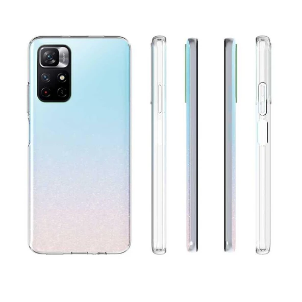 Redmi Note 11T 5G Kılıf İnce ve Esnek Şeffaf Süper Silikon ürün görseli 1