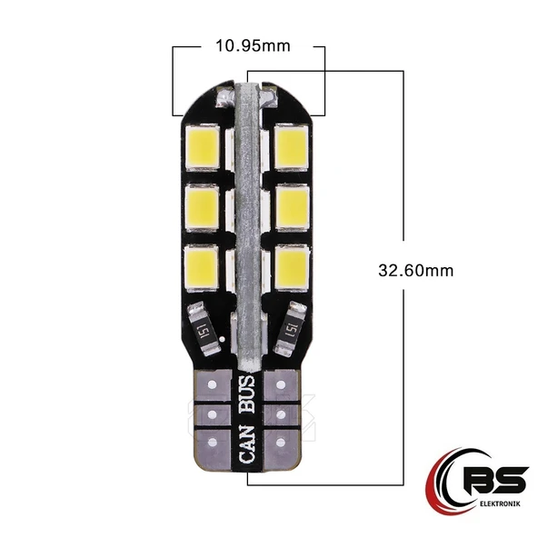T10 Led Canbus W5W 24 Smd Plaka Aydınlatma. İç Aydınlatma ürün görseli 1