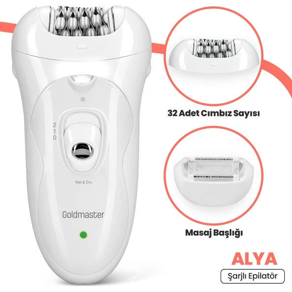 GOLDMASTER ALYA GM-8136 ŞARJLI EPİLASYON CİHAZI ürün görseli 1
