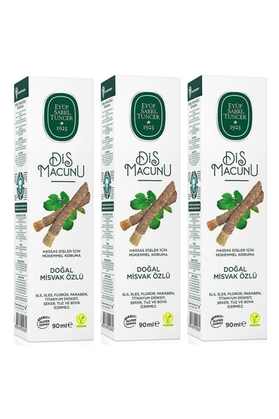 Eyüp Sabri Tuncer Diş Macunu 90 ml - Doğal Misvak Özlü (3 Adet) ürün görseli 1