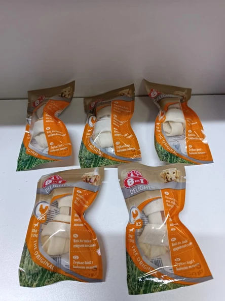 5 adet  8 in 1 Delights XS Köpek Ödül Kemiği Skt : 09/2026 ürün görseli 1