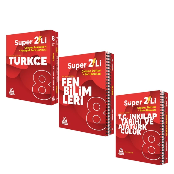 Örnek Akademi 8.Sınıf Süper İkili Türkçe Fen ve İnkılap Seti 3 Kitap ürün görseli 1