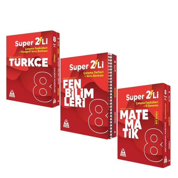 Örnek Akademi 8.Sınıf Süper İkili Türkçe Fen ve Matematik Seti 3 Kitap ürün görseli 1