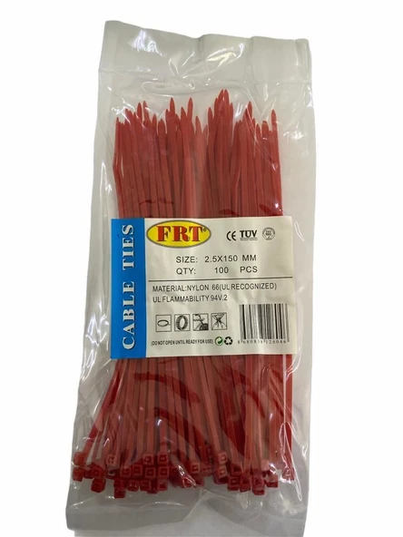 FRT Kırmızı 2,5x150 Kablo Bağı - Resim 2