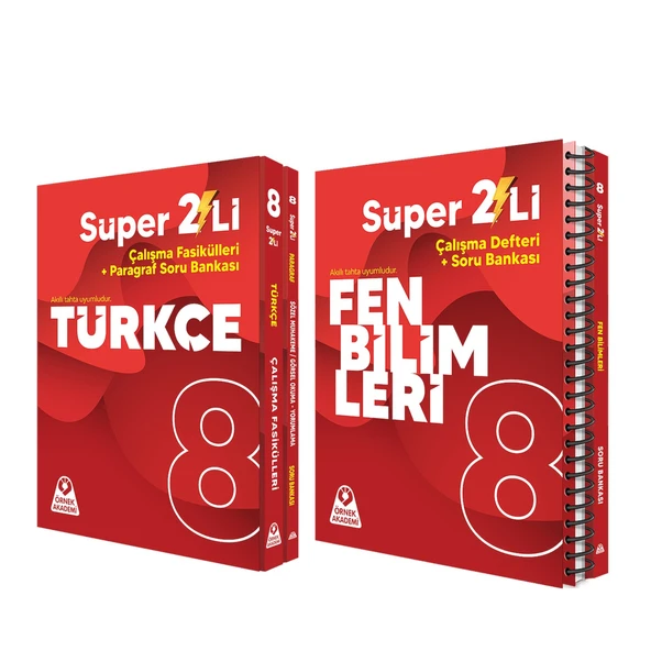 Örnek Akademi 8.Sınıf Süper İkili Türkçe ve Fen Bilimleri Seti 2 Kitap ürün görseli 1