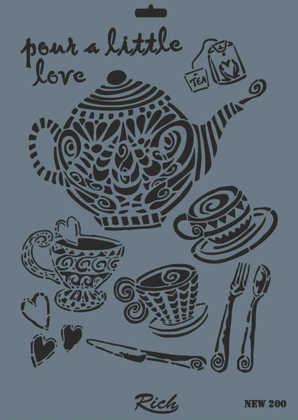Rich New Seri N-200 Stencil 35x25 cm - Resim 2