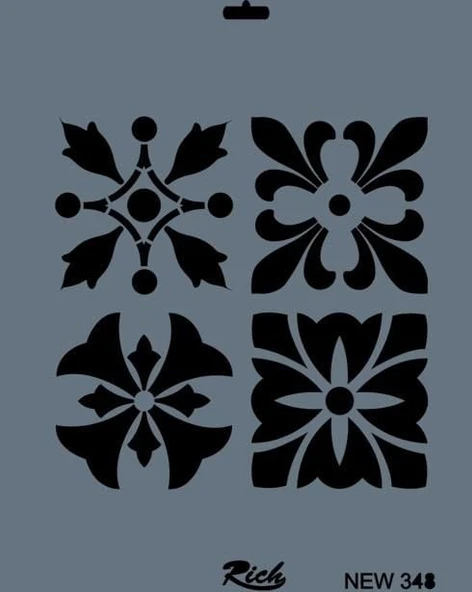 Rich New Seri N-348 Stencil 35x25 cm - Resim 2