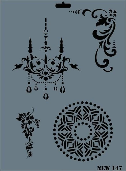 Rich New Seri N-147 Stencil 35x25 cm ürün görseli 1