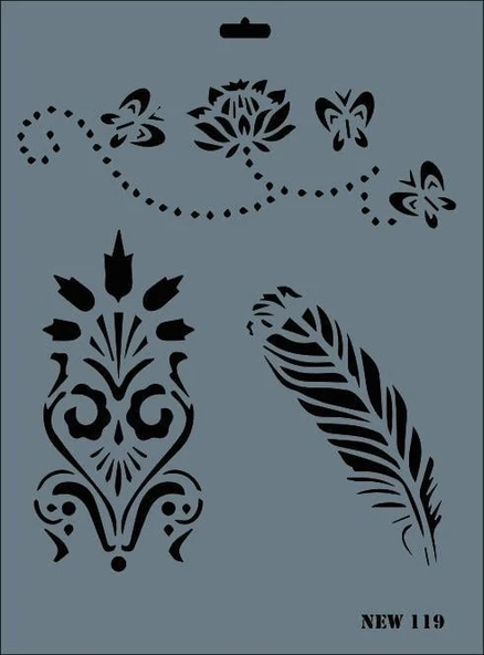 Rich New Seri N-119 Stencil 35x25 cm ürün görseli 1