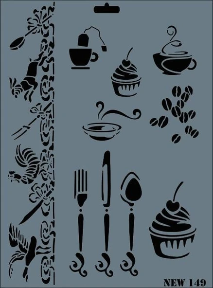 Rich New Seri N-149 Stencil 35x25 cm ürün görseli 1