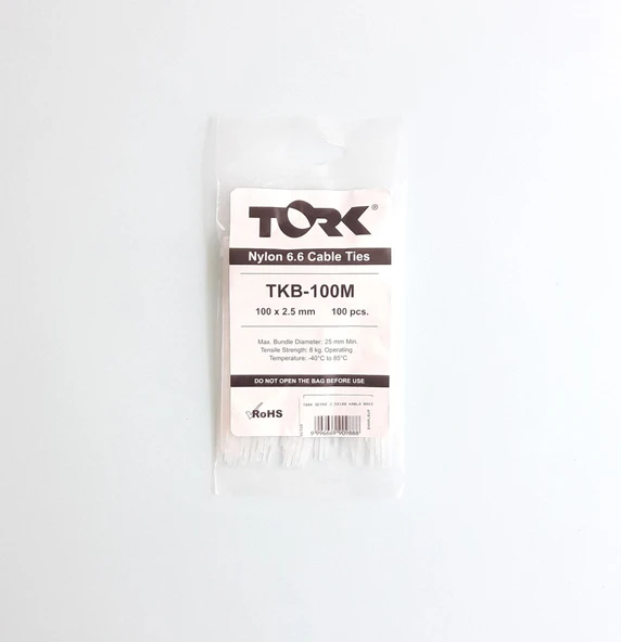 Tork Beyaz Kablo Bağı 2,5X100 - Resim 11