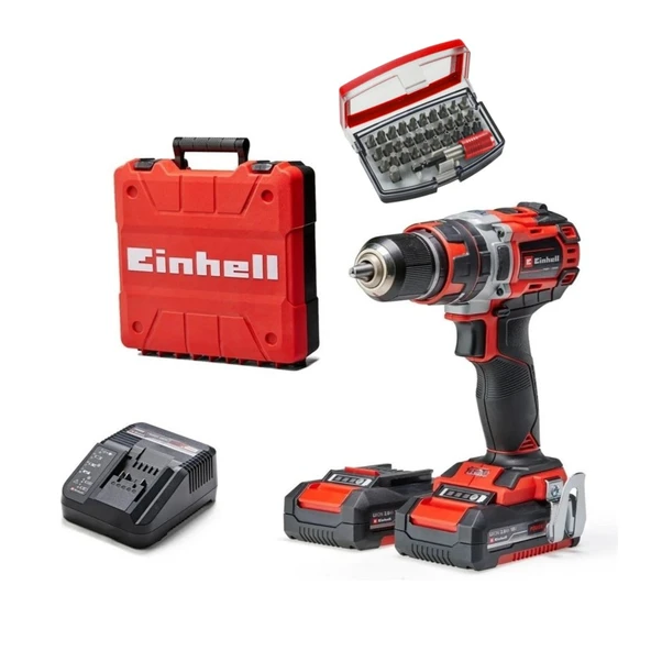 Einhell Tp-Cd 18/50 Li I Bl Kömürsüz Çift 2 Ah Akülü Darbeli Matkap + Kwb 32 Parça Bits Uç Seti ürün görseli 1