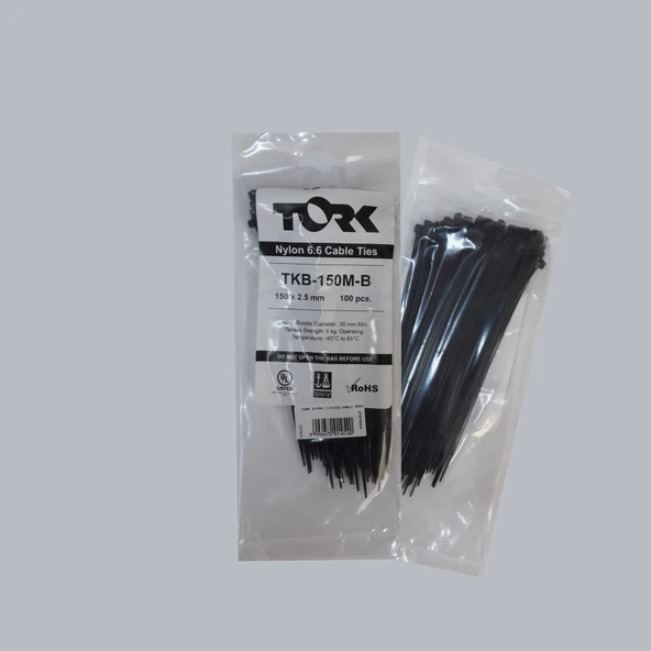 Tork Siyah Kablo Bağı 2,5x150 - Resim 3