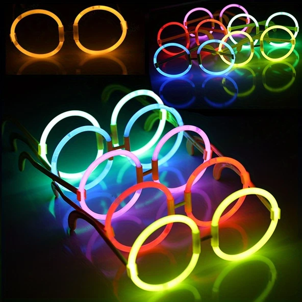 4 ADET VIP DELUXE YUVARLAK GLOW GÖZLÜK NEON GÖZLÜK IŞIKLI GÖZLÜK FOSFOR GÖZLÜK GLOW STİCK GÖZLÜK ürün görseli 1